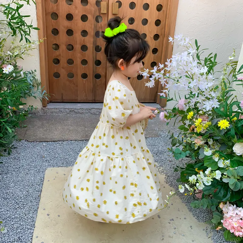Brother and Sister Matching Outfit 2025 New Summer Boys Short Sleeves Shirts Shorts Sets Girl Chrysanthemum Floral Dress X2051