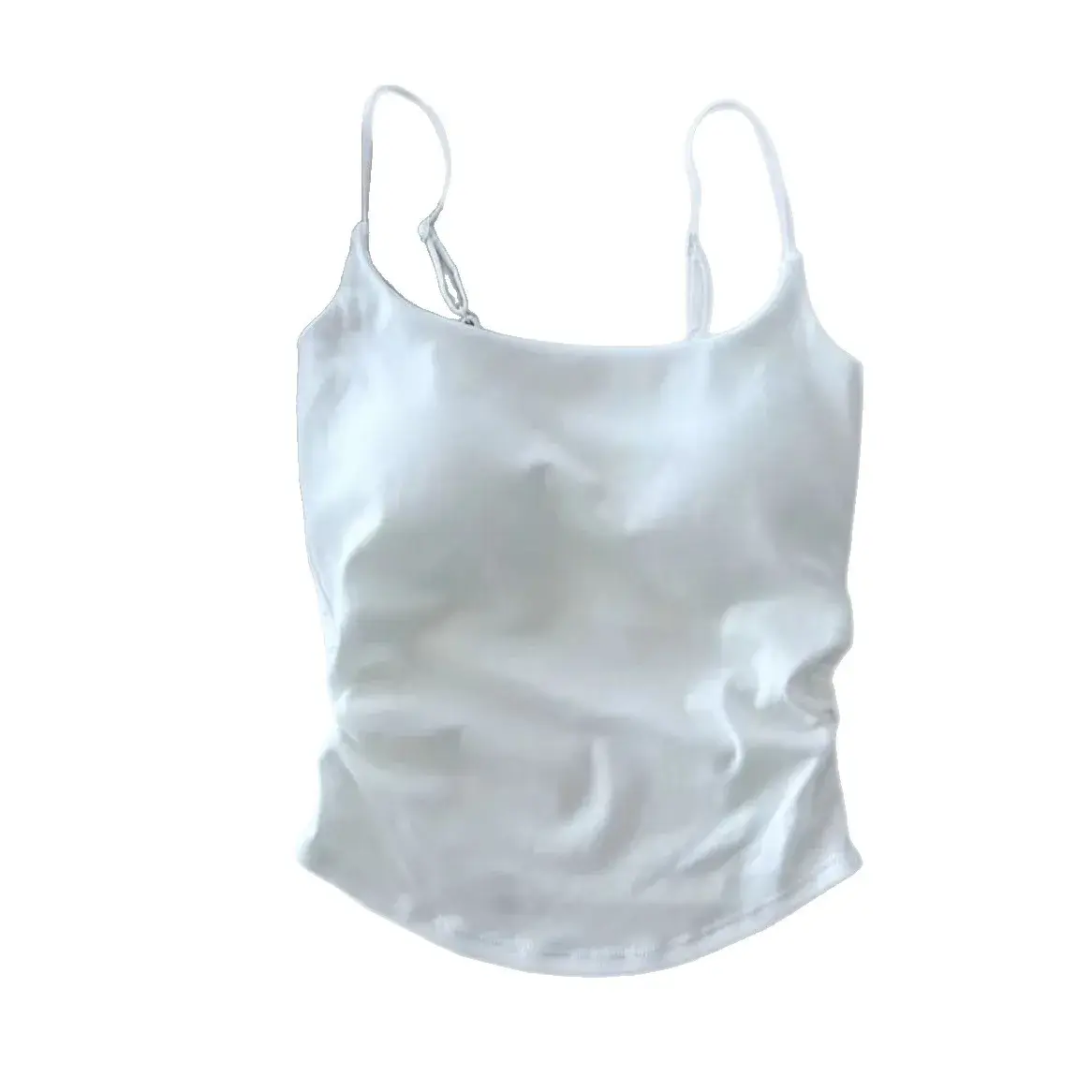 Spicy Girl Pure Desire Pleated Strap Vest Women Summer Thin Strap Inner Sweet And Spicy Style Sleeveless Mini Top Outerwear Slim