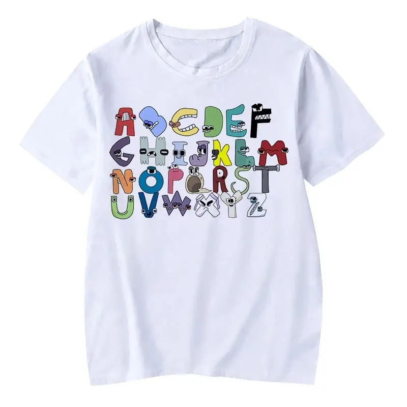 Funny TShirts Cartoon Game Alphabet Lore 3D Print Streetwear Boys Girls Casual Fashion Oversized T Shirt Kids Boy Girl Tees Tops