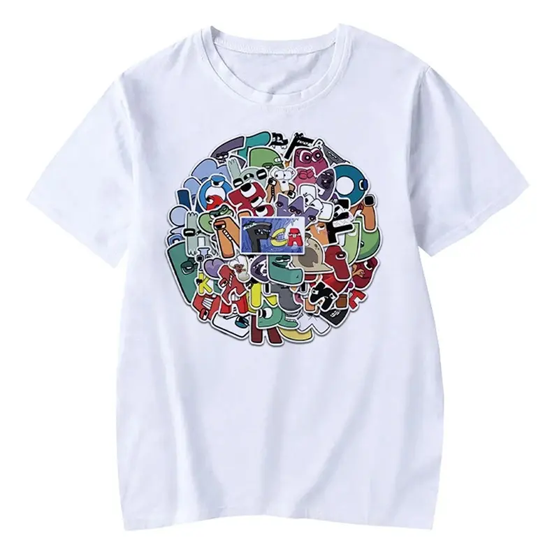 Funny TShirts Cartoon Game Alphabet Lore 3D Print Streetwear Boys Girls Casual Fashion Oversized T Shirt Kids Boy Girl Tees Tops
