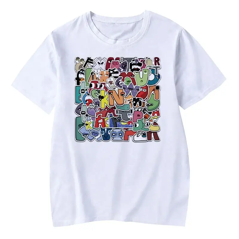 Funny TShirts Cartoon Game Alphabet Lore 3D Print Streetwear Boys Girls Casual Fashion Oversized T Shirt Kids Boy Girl Tees Tops