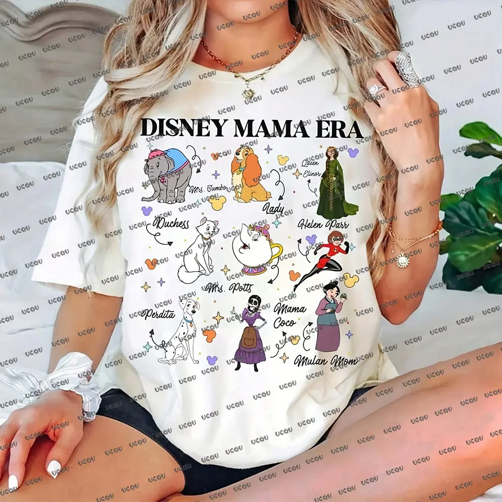 Disney New Arrival Cartoon Tshirts For Women Casual Round Neck Short Sleeve Tshirt Female Fashion Clothing Y2K Casual Streetwear