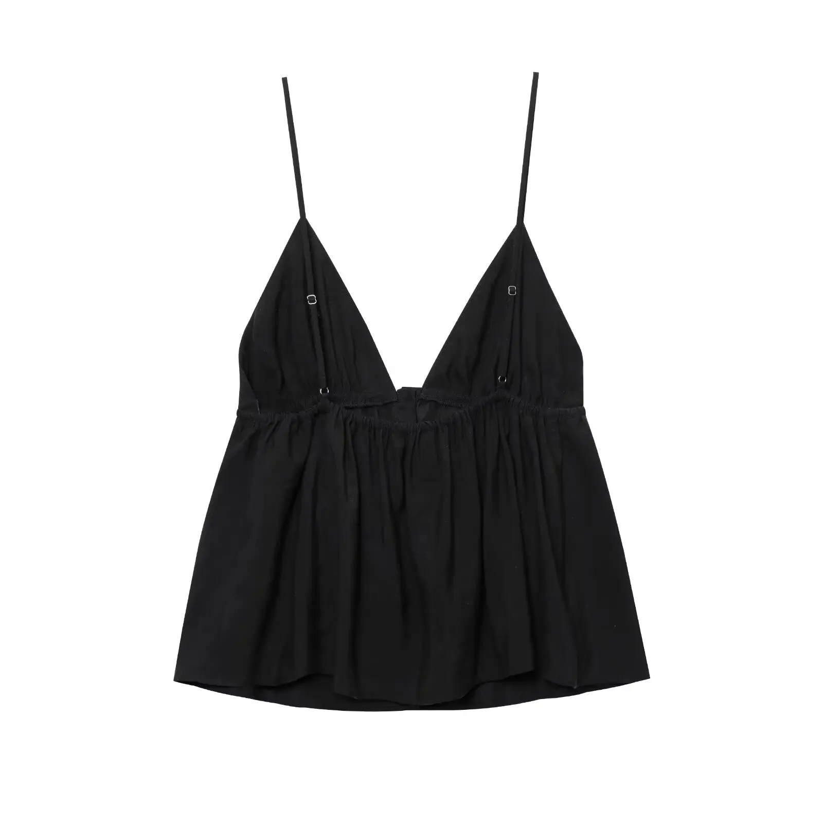BSK&TRAF2025 Summer New Products Women's Leisure Vacation Style Bow Decorated Pleated Drape Suspender Top 3744/117