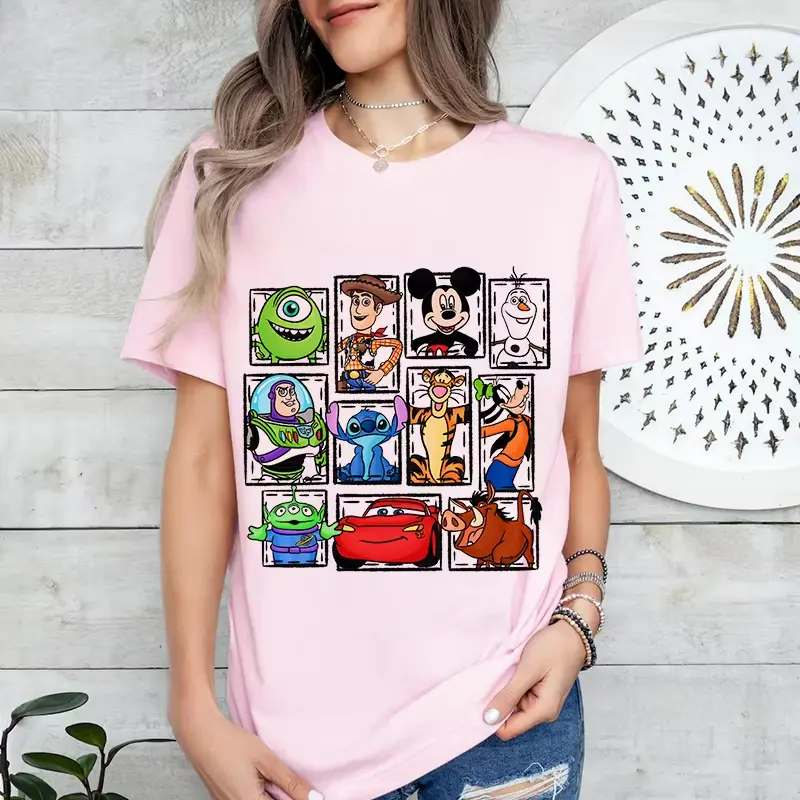 In My Godmother Era Disney Mother's Day Printed Summer Women's T-shirt Pure Cotton Short Sleeve Casual Top Personalized Clothing