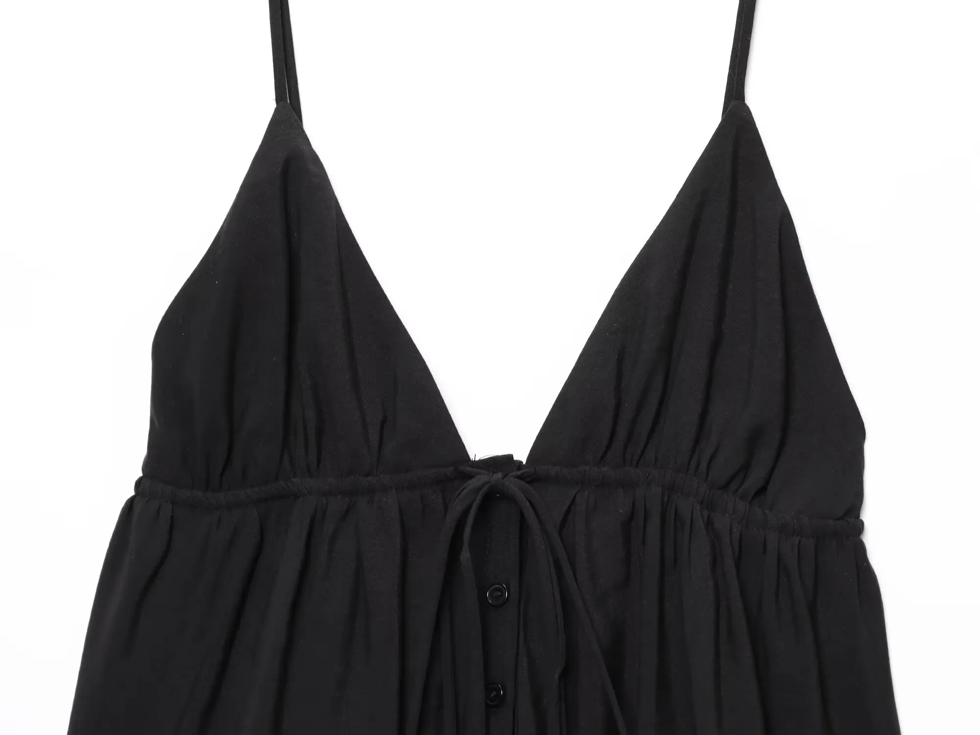 BSK&TRAF2025 Summer New Products Women's Leisure Vacation Style Bow Decorated Pleated Drape Suspender Top 3744/117
