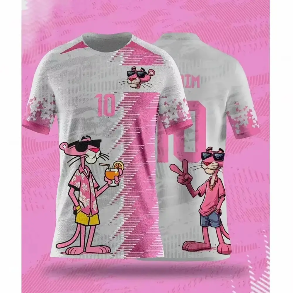 The New Arriavl The Pink Panthers Summer Football Special Commemorative Edition Design Edition Men Kids Jersey Women T-shirt Top
