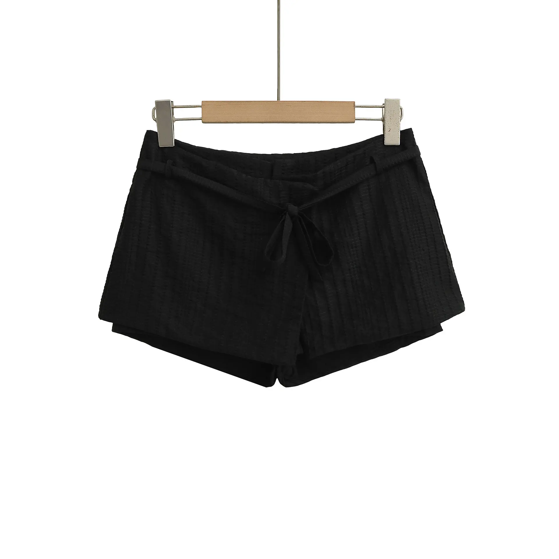 Casual Solid Double Layered Short Skirt Women's Fashion Retro Hot Girl Low Waist A- Line Mini Skirt for Autumn Season