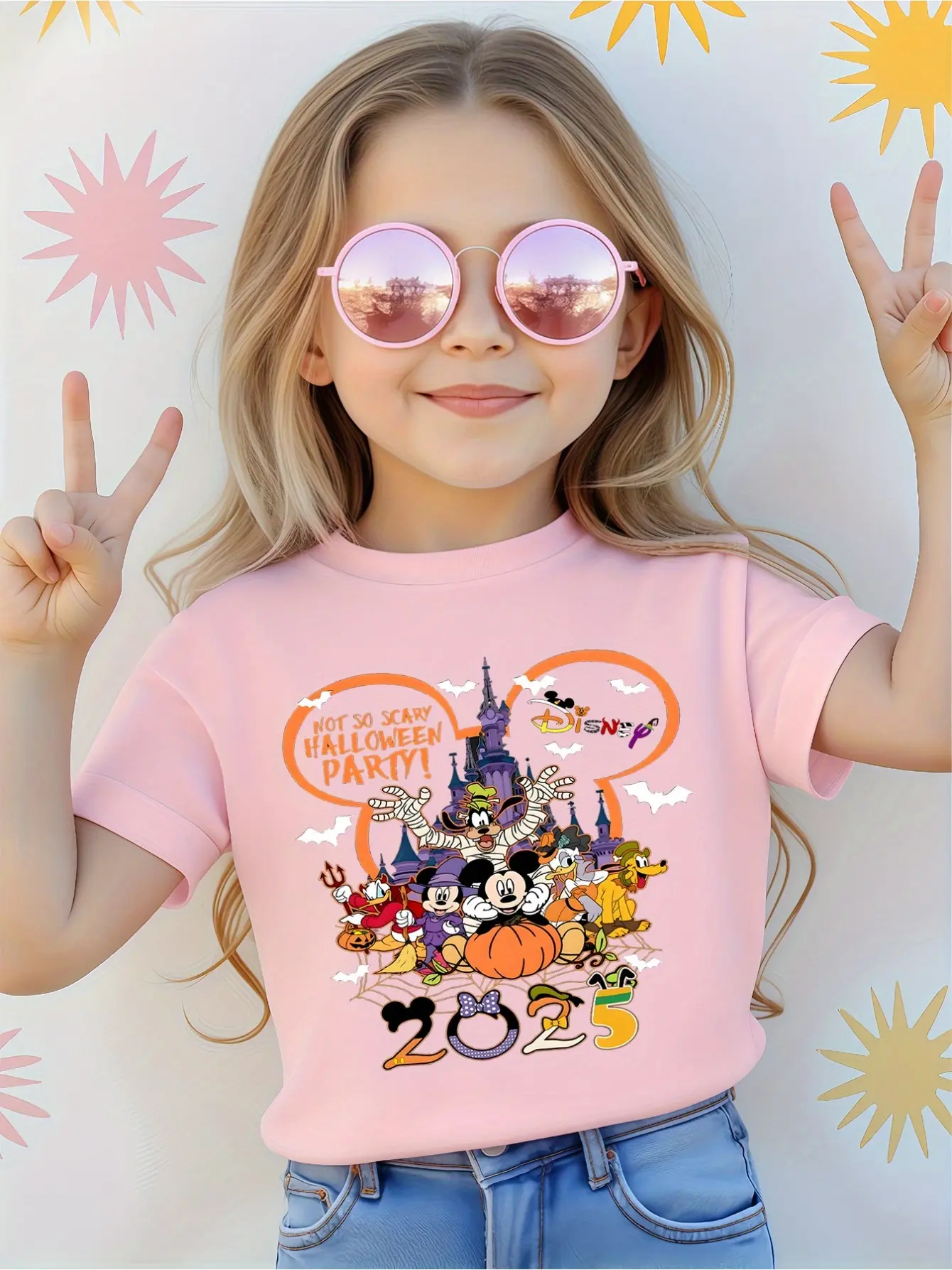 Halloween Mickey Mouse Cartoon Boy Girl Summer T-Shirt Family Parent-Child Clothing Casual Comfort Short Sleeve Men Women Disney