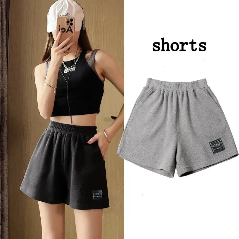 Loose High-Waist Sporty Shorts Women Summer New Korean Style Home Wide-Leg Hot Pants Outdoor Wear Comfortable Female Briefs