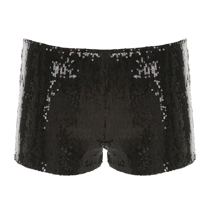 BIIKPIIK Party Mini Sequined Shorts Fashion Club Low Waist Skinny Shorts Sexy Hot Girl Y2K Bling Pants Midnight Birthday Bottoms