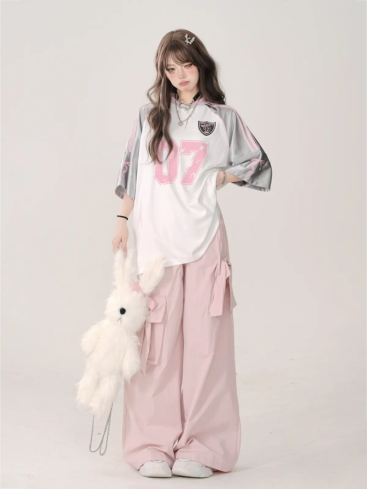 High Quality Hot Selling Wholesale Shoulder Short Sleeved T-shirt Women Versatile Spicy Girl Top Ball Uniform Oversized T Shirt