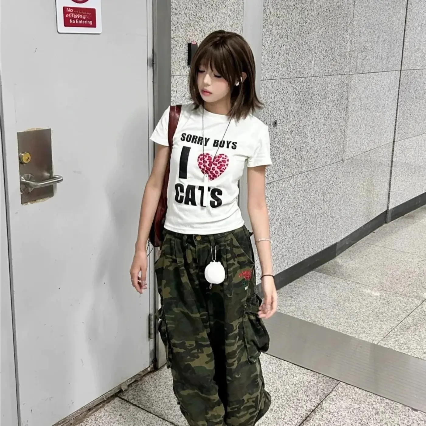 American Style Hot Girl White Short Sleeve T-Shirt Women Summer New Slim Letter Print Anti-Aging Short Model Top Trendy