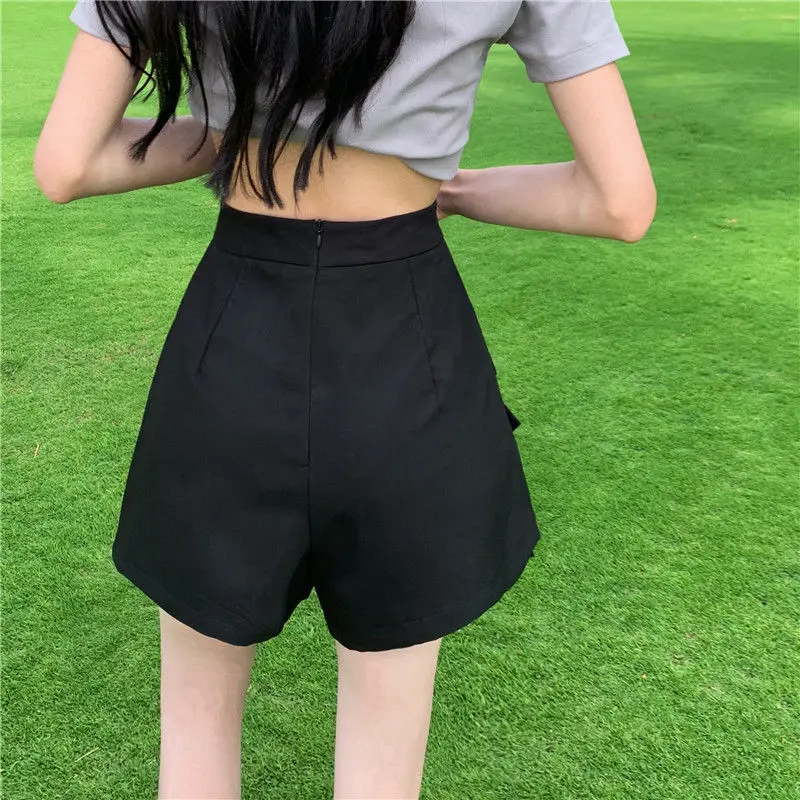 Women Korean Style Bow Split Sweet Chic Kawaii Y2K Sexy Mini Skirt 2024 Summer Female Solid High Waist Slim A Line Shorts Skirts