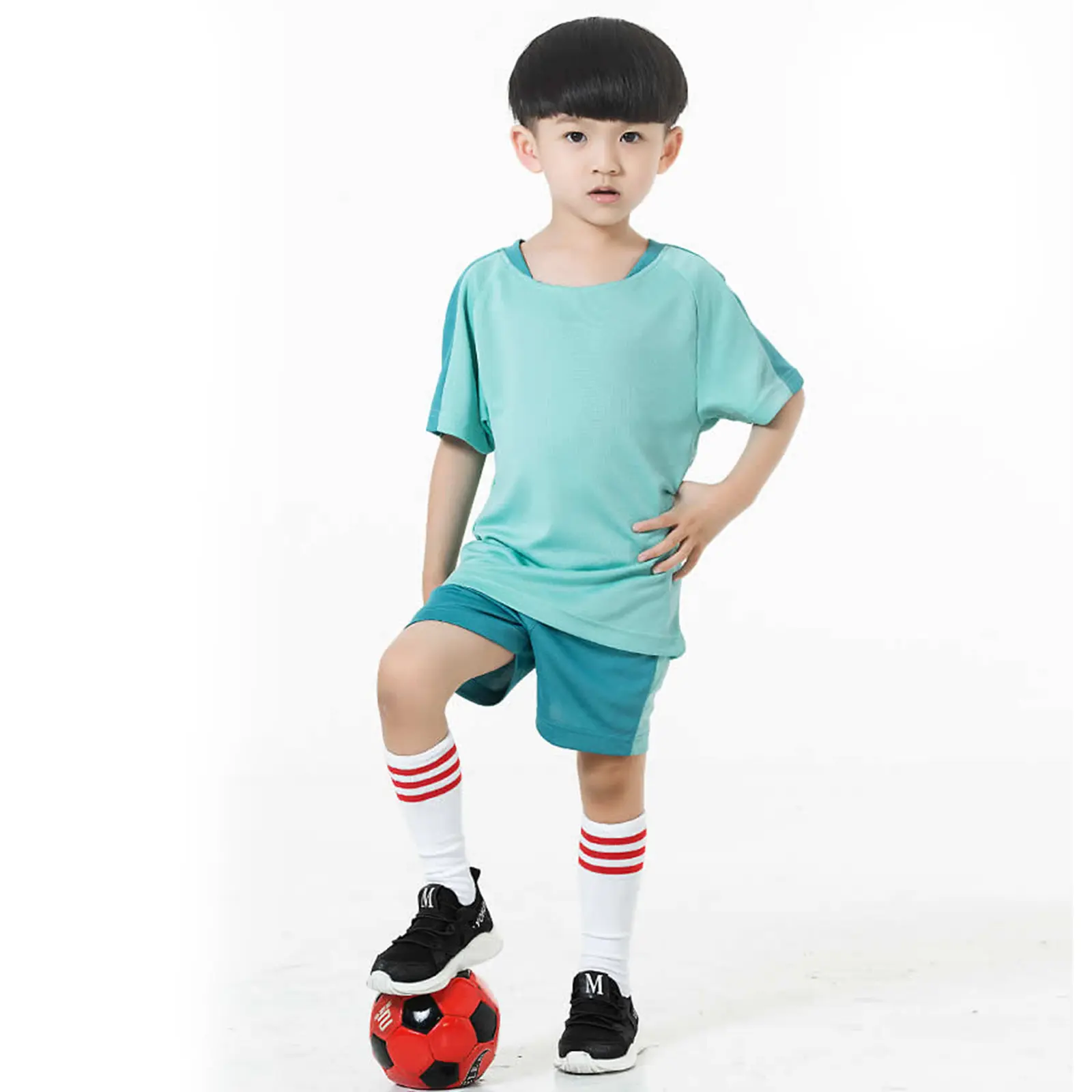 Summer Manufacturer Ball Active Wear Boy Girl Soccer Running Basketball Training Sport Suits Custom Kids Exercise Kits Gym  Set