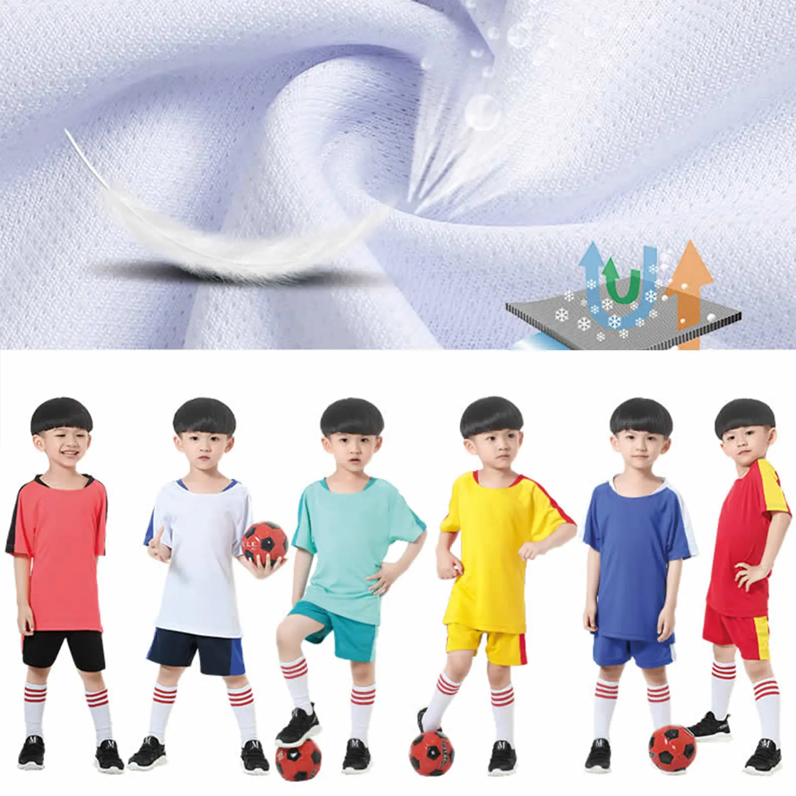 Summer Manufacturer Ball Active Wear Boy Girl Soccer Running Basketball Training Sport Suits Custom Kids Exercise Kits Gym  Set