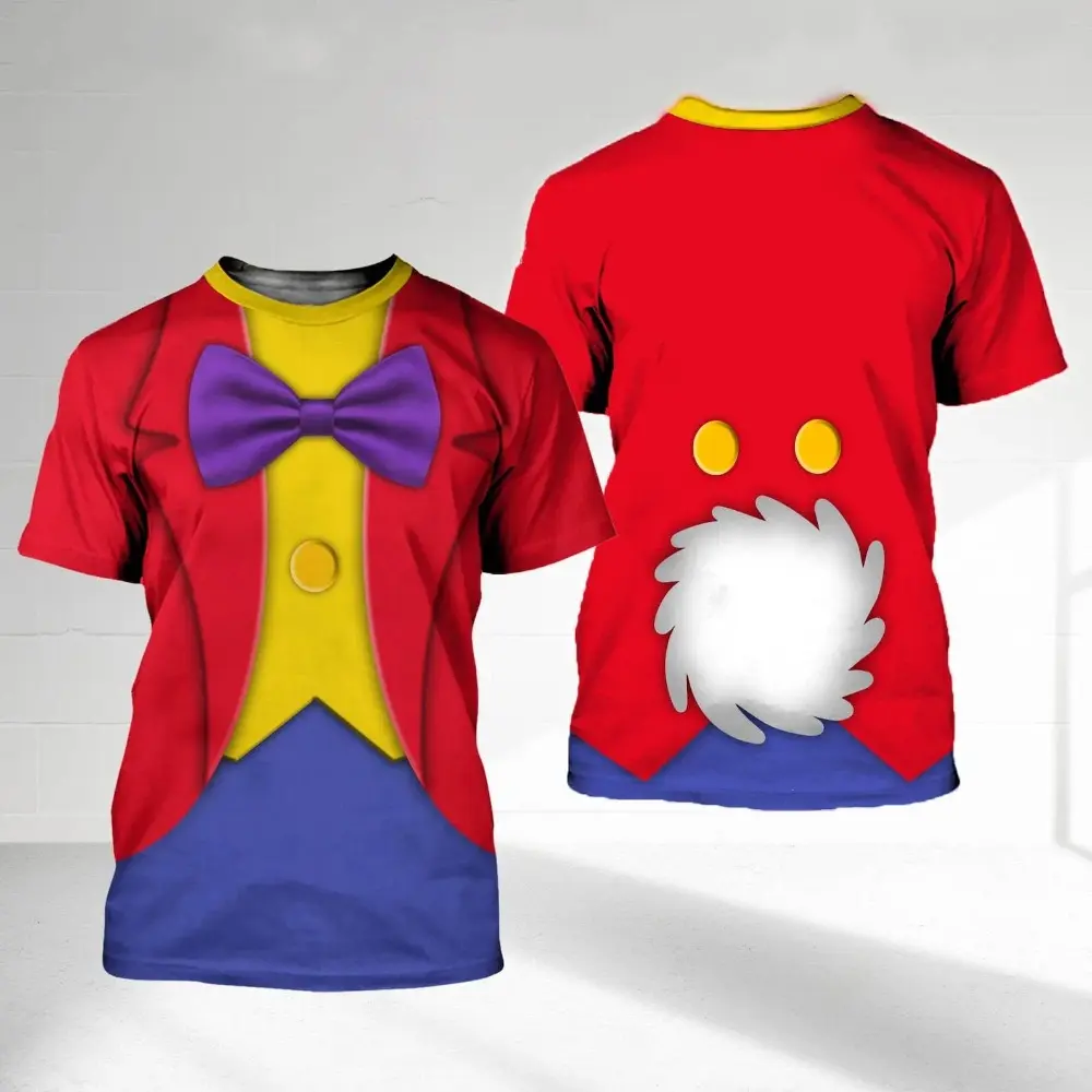 Disney Alice in Wonderland Cosplay 3D Printing Children's Tees 2025 Summer Men's Women's Quick-drying T-shirts Kid's Daily Tops