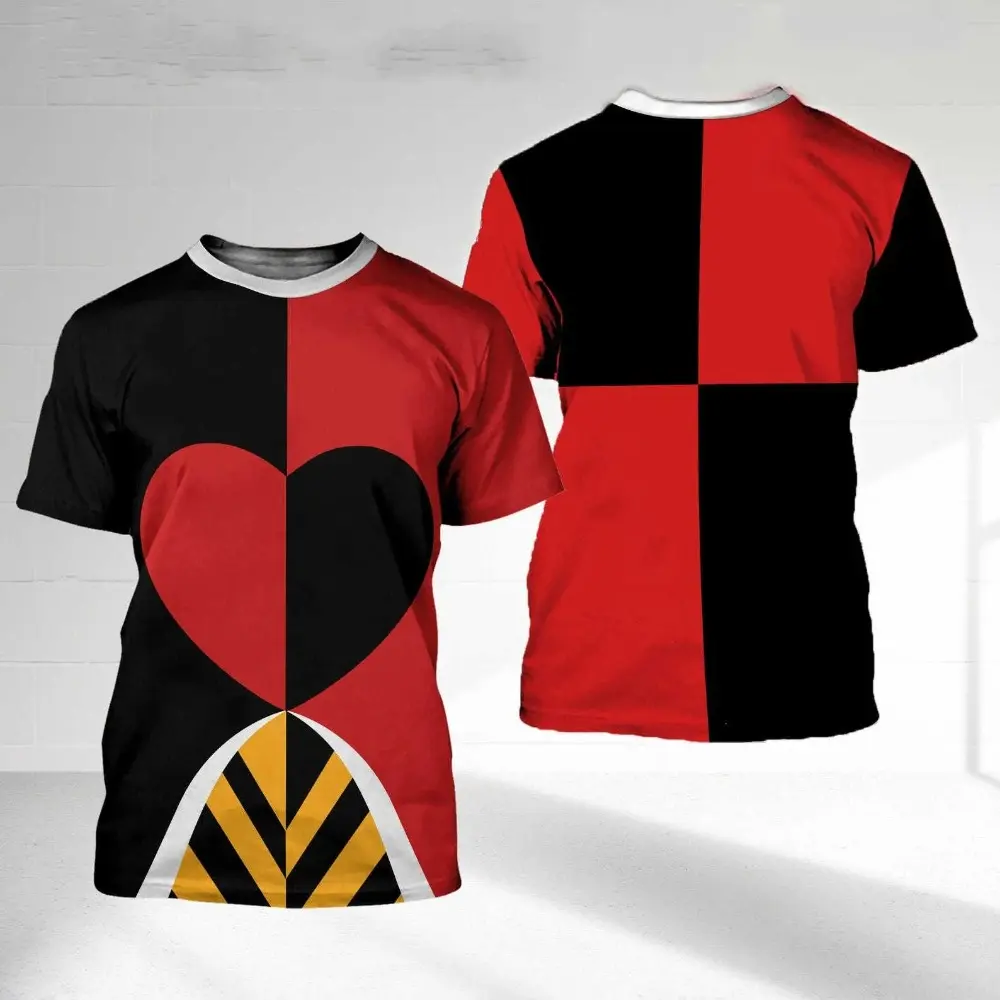 Disney Alice in Wonderland Cosplay 3D Printing Children's Tees 2025 Summer Men's Women's Quick-drying T-shirts Kid's Daily Tops
