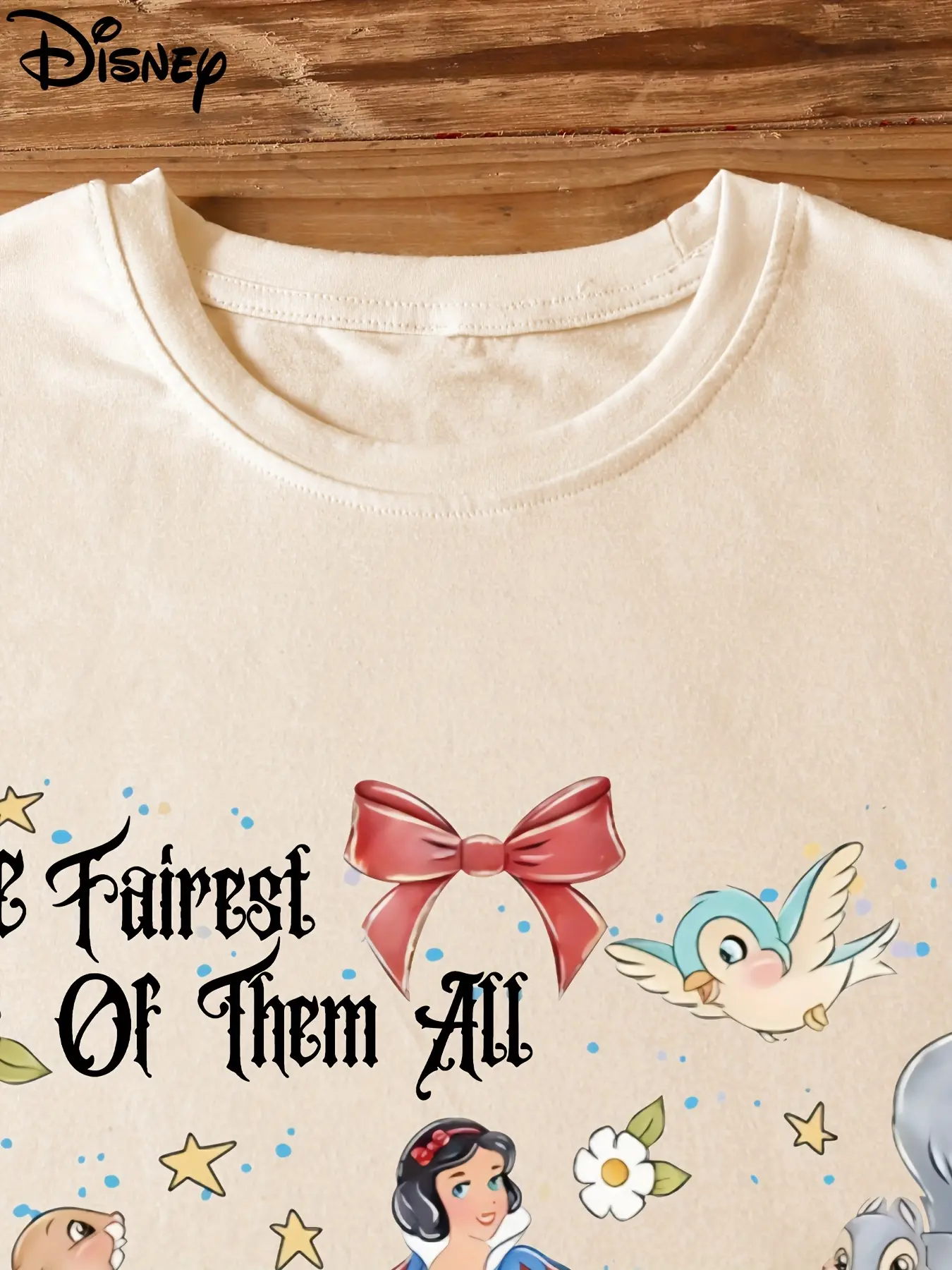 Disney Snow White Girl Kids Summer T-shirt Family Parent-child Outfit Cute Cartoon Casual Loose Comfortable Short Sleeve Women
