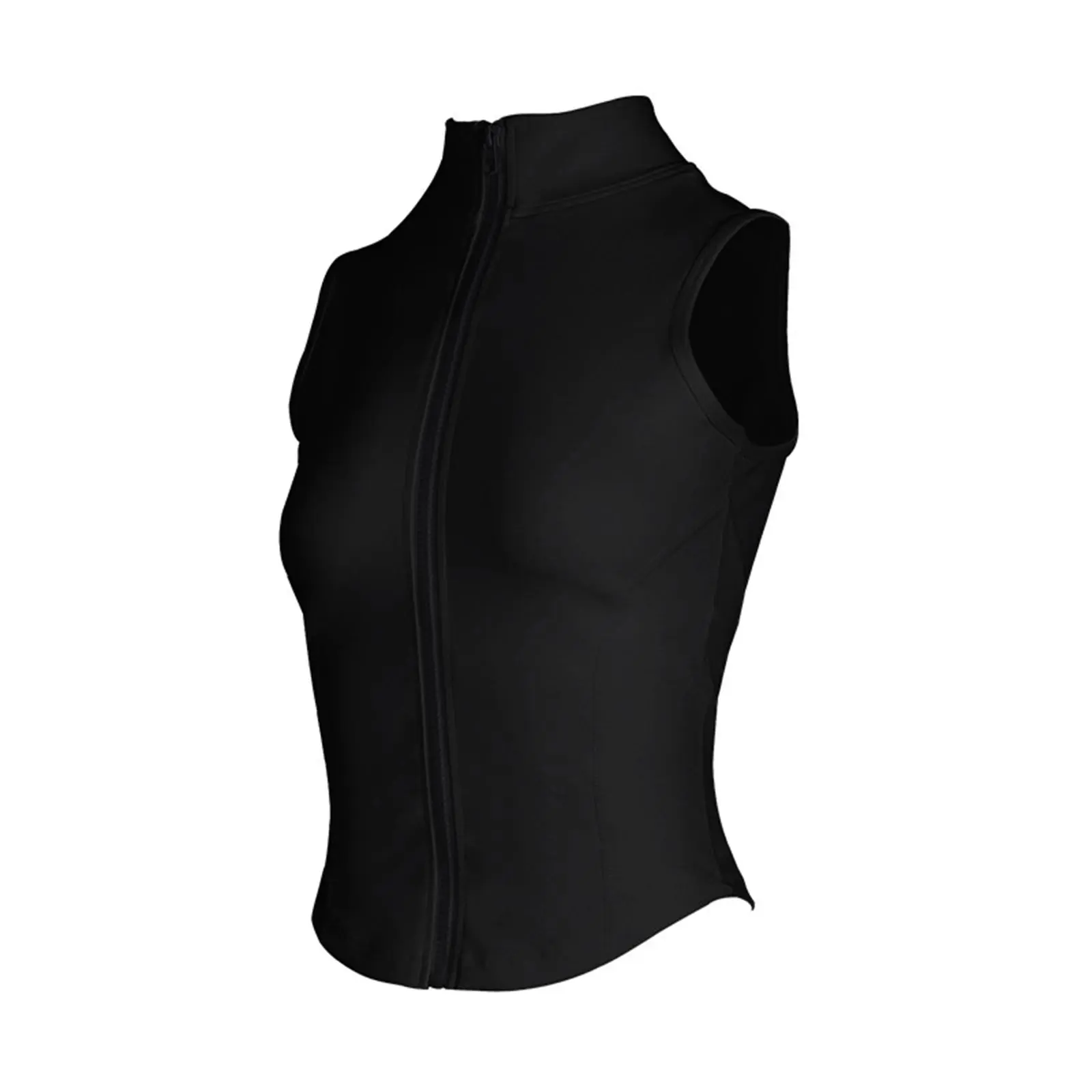 Women Sleeveless Athletic Tank Tops Shirts Full Zip Up T Shirt Slim Fit Yoga Running Sports Tee Shirts Sleeveless Blouse Camisas