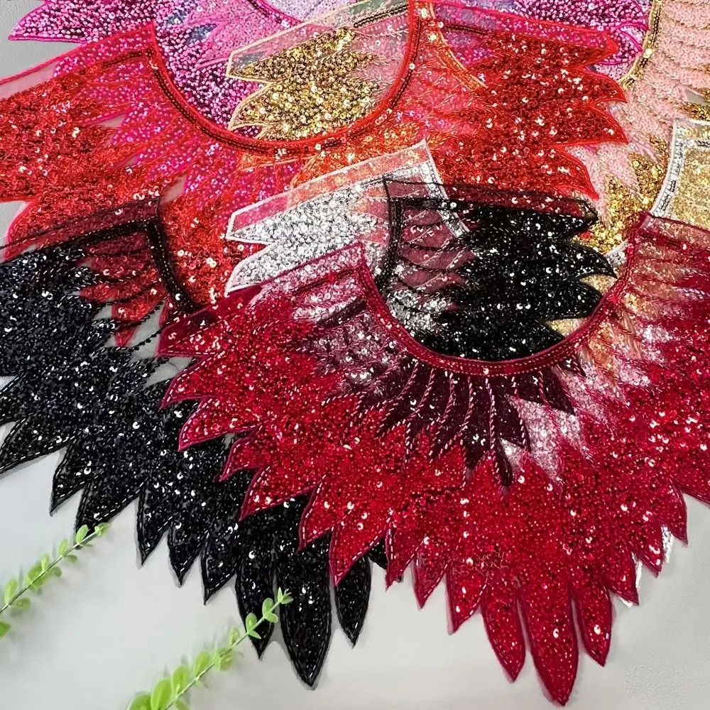 Elegant Beaded Applique Sequins Lace Collar Shining DIY Craft Lace Neckline Exquisite Neckline Patch Women Clothes