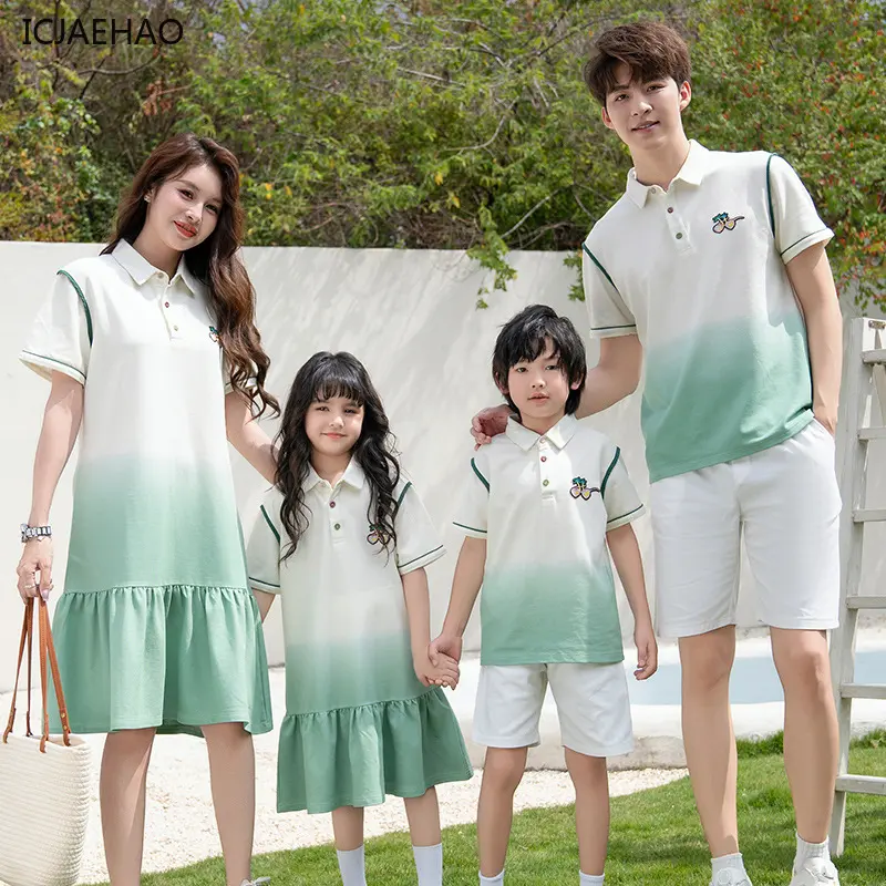 Mom Dad Daughter Son Family Matching Children Sport Clothes Summer Children Cotton Play Outfits Set Casual Play Tshirt Shorts