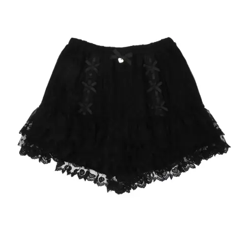 Japanese Style Sweet Cute Summer Lace Polka Dot Shorts Girl Female Bow Small Heart Elastic Waist Leggings Lolita Wide Leg Shorts
