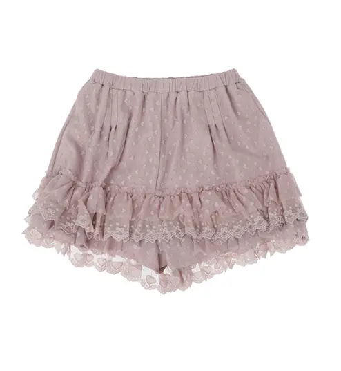 Japanese Style Sweet Cute Summer Lace Polka Dot Shorts Girl Female Bow Small Heart Elastic Waist Leggings Lolita Wide Leg Shorts