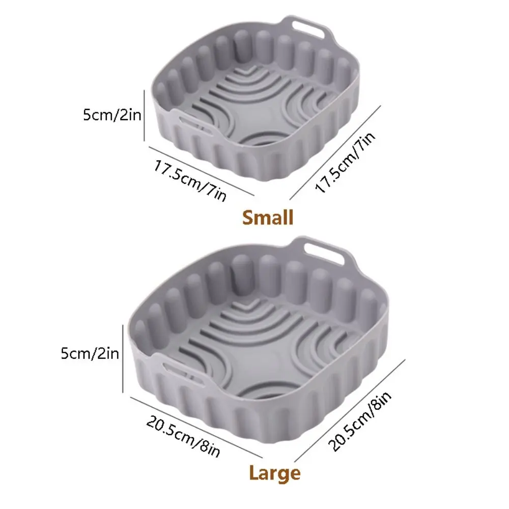 Durable Square Silicone Air Fryer Liners Non-stick Multi-color Oven Tray Food-grade 7/8 Inch Airfryer Silicone Basket Home