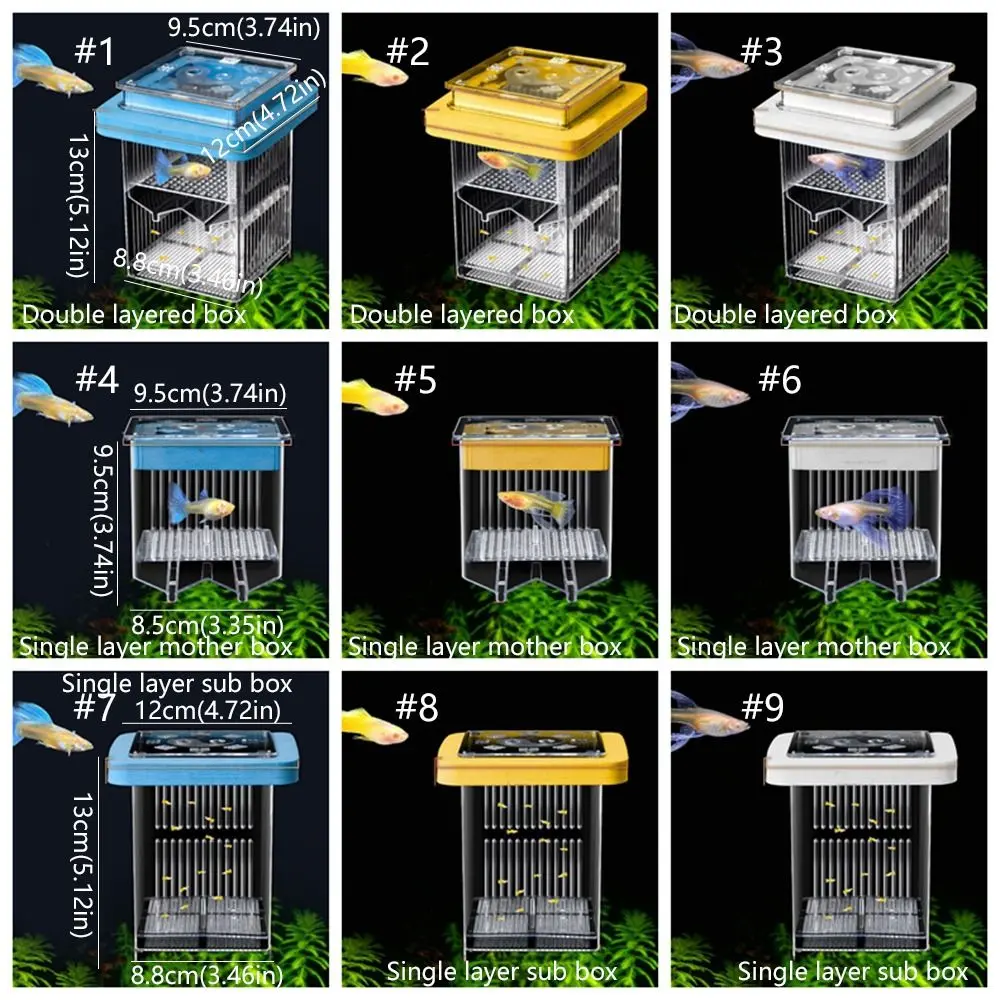 Transparent Guppy Breeder Box Detachable Permeable Aquatic Life Hatchery Prevent Escape Fish Tank Divider For Small Fish