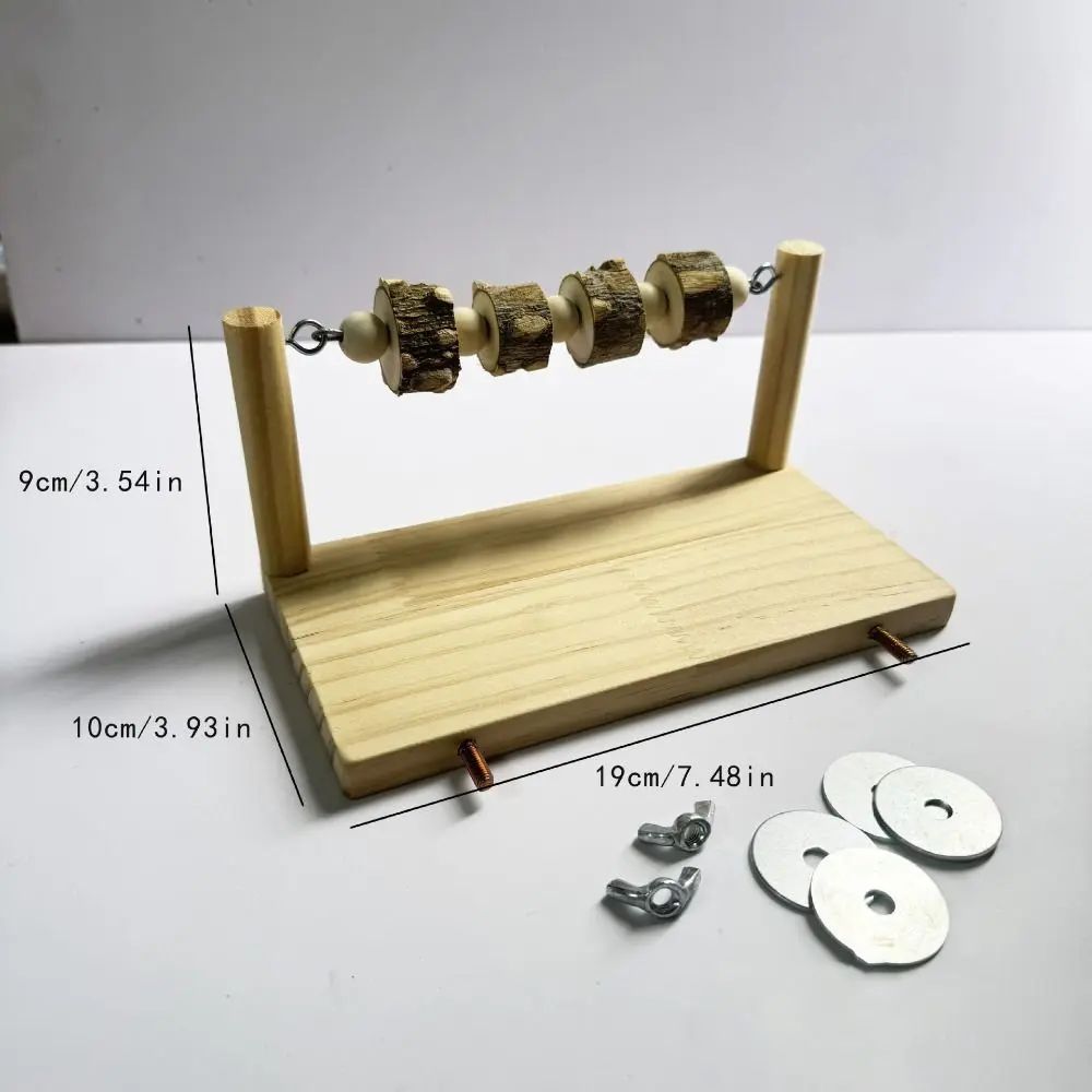 Natural Wooden Parrot Perch Stand Bite-resistance Wear-resisting Bird Paw Grinding Rack Creative Interactive