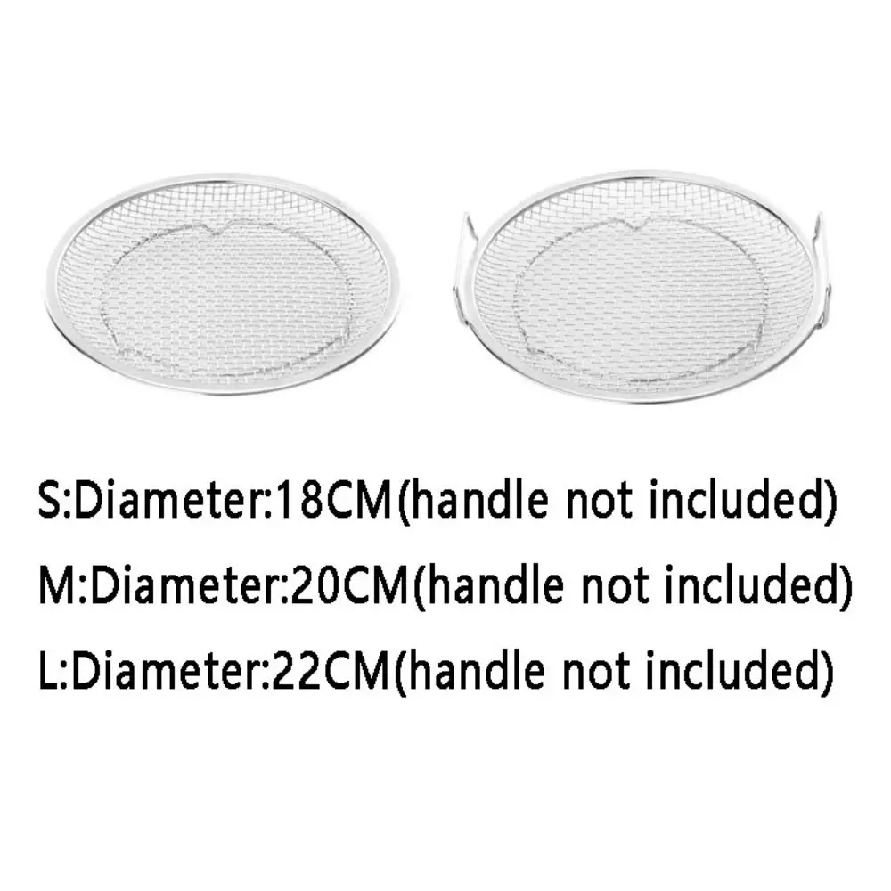 Round Stainless Steel Frying Filter with Binaural Handle Large Mesh Design Fried Strainer Oil Strainer Tray Rustproof Mesh Plate