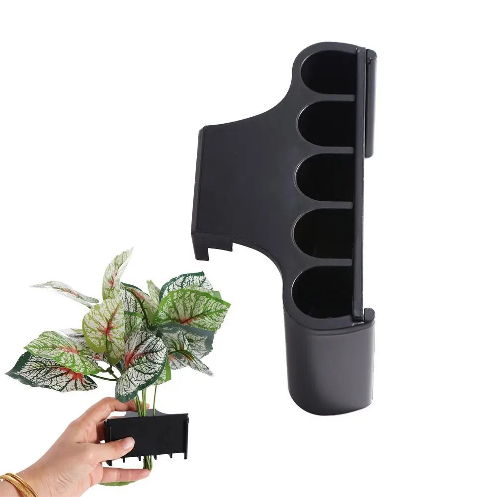 With Integrated Hook Aquarium Planter Plastic Hanging Aquatic Plant Pot Black with Hole Aquarium Plant Holder Aquascape