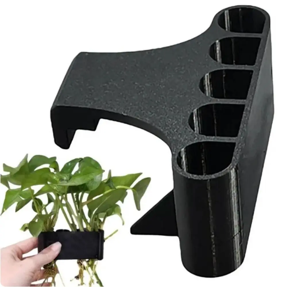 With Integrated Hook Aquarium Planter Plastic Hanging Aquatic Plant Pot Black with Hole Aquarium Plant Holder Aquascape