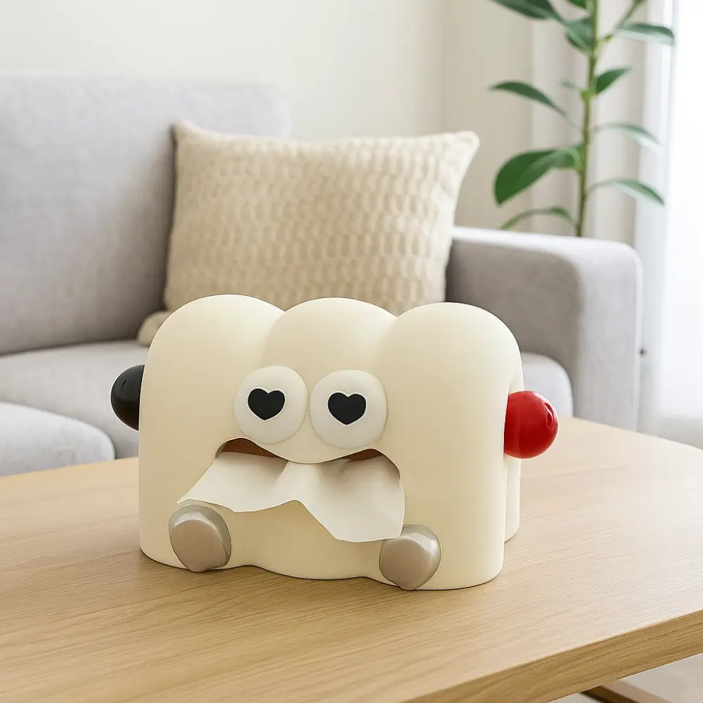 Desktop Organizer Cartoon Cloud-Shaped Tissue Box Decorative Household Napkin Holder Ceramics Toilet Paper Box Living Room