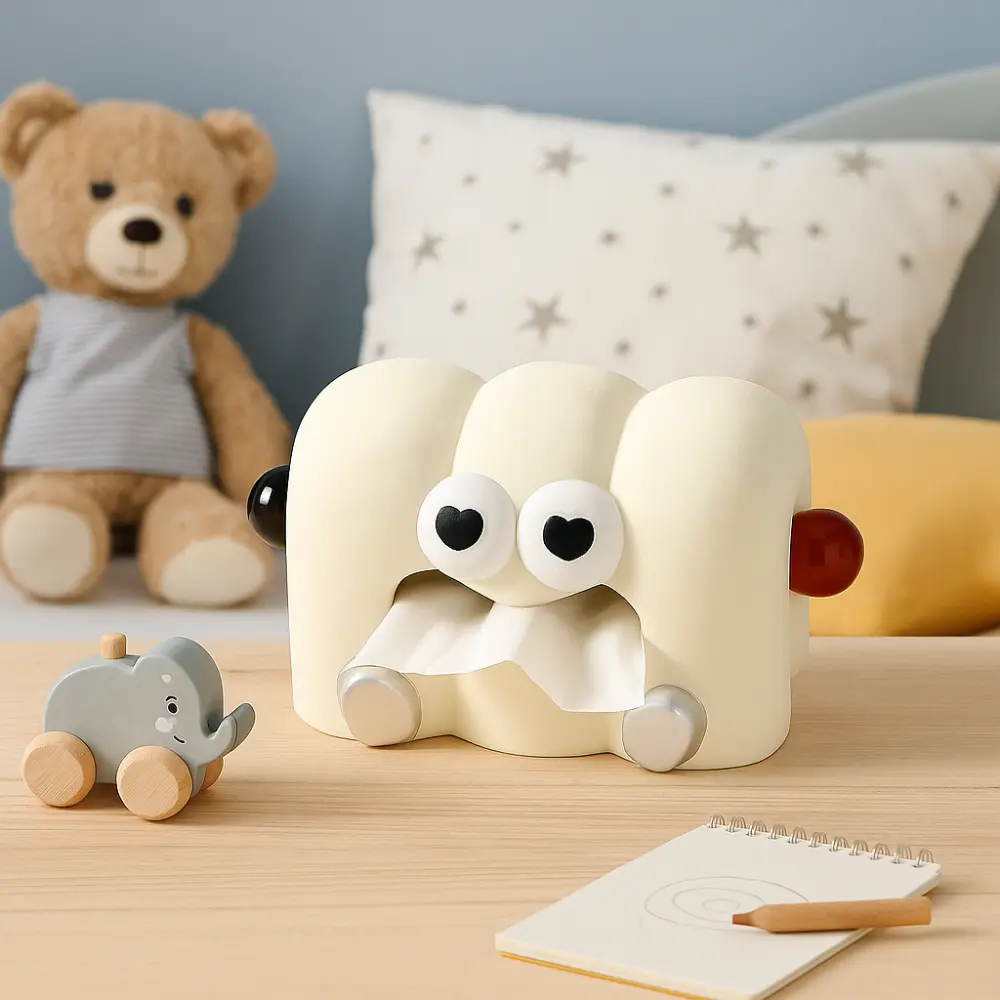 Desktop Organizer Cartoon Cloud-Shaped Tissue Box Decorative Household Napkin Holder Ceramics Toilet Paper Box Living Room