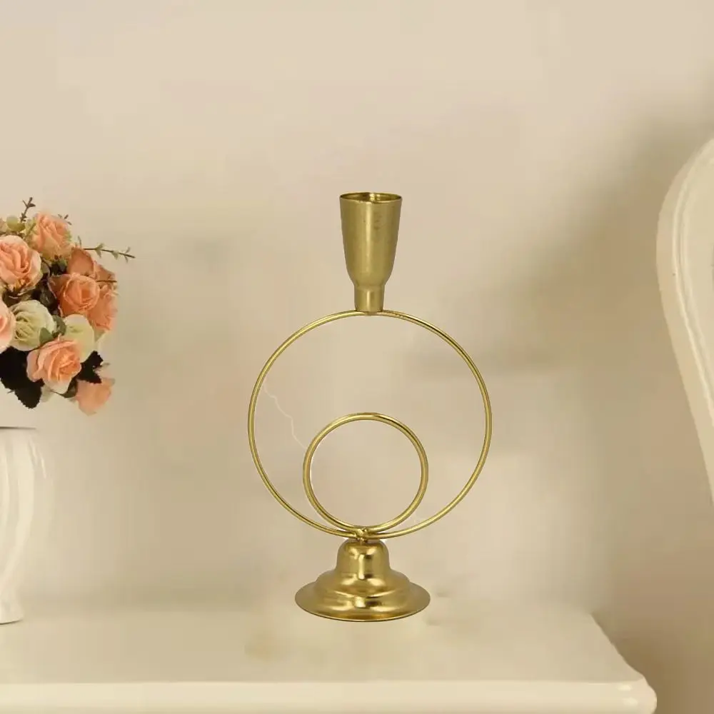 Light Luxury High-end Nordic Candle Holder Decorative Simple Gold Aromatherapy Stand Elegant Metal Candlestick Dinning Table