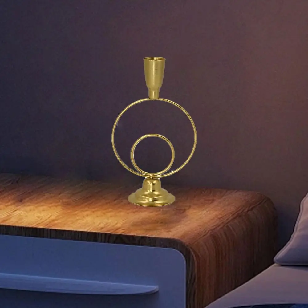 Light Luxury High-end Nordic Candle Holder Decorative Simple Gold Aromatherapy Stand Elegant Metal Candlestick Dinning Table