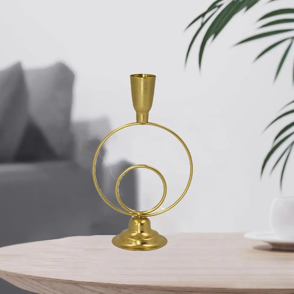 Light Luxury High-end Nordic Candle Holder Decorative Simple Gold Aromatherapy Stand Elegant Metal Candlestick Dinning Table