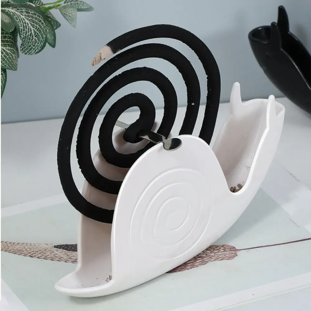 2 Pcs Reusable Snail Incense Holder Easy to Clean Non-toxic Mosquito Coil Vertical Stand Windproof Mosquito Coil Plate Indoor
