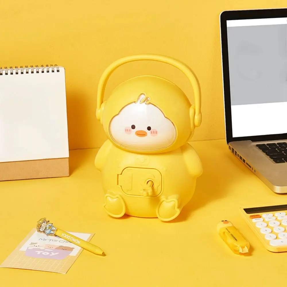 Creative Cute Duck Coin Bank with Key Duck Shaped Key To Unlock Coins Storage Box Large Capacity Portable
