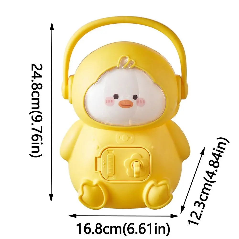 Creative Cute Duck Coin Bank with Key Duck Shaped Key To Unlock Coins Storage Box Large Capacity Portable