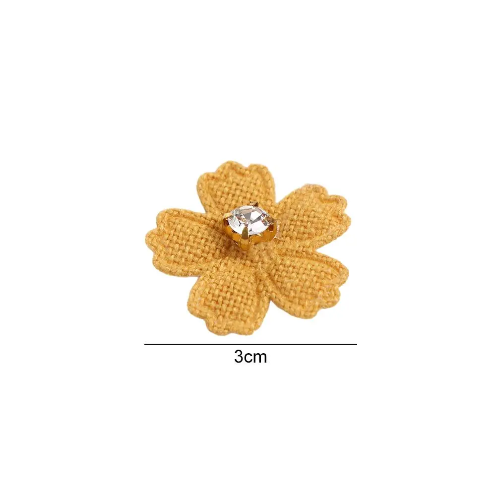 50PCS With Rhinestone Flower Applique Multi-purpose multicolor Flower Patch Fabric Embroidery Hair Clips Decor