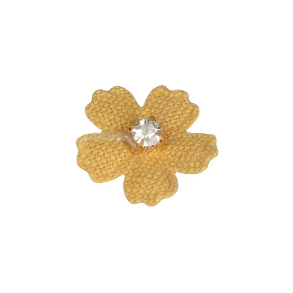 50PCS With Rhinestone Flower Applique Multi-purpose multicolor Flower Patch Fabric Embroidery Hair Clips Decor