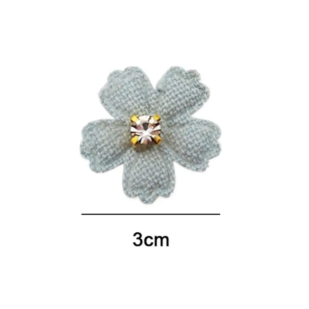 50PCS With Rhinestone Flower Applique Multi-purpose multicolor Flower Patch Fabric Embroidery Hair Clips Decor