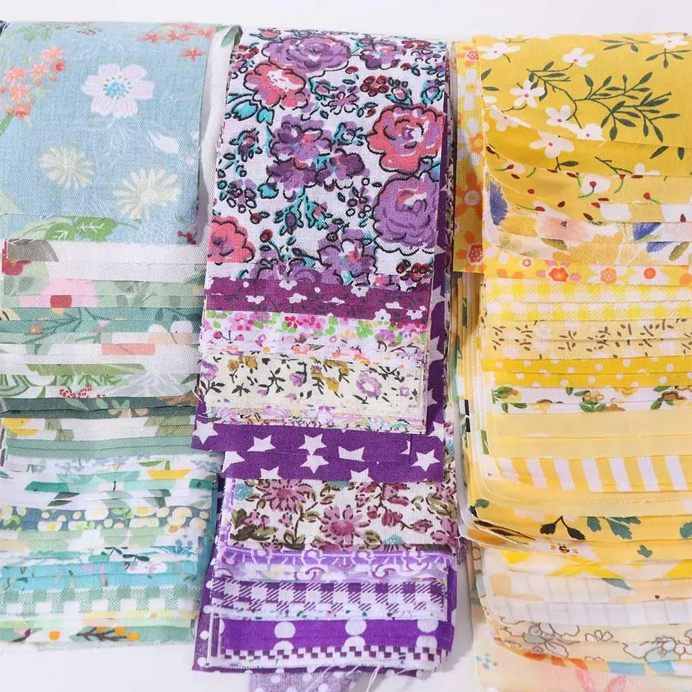 40PCS Jelly Roll Floral Cotton Fabric DIY Colorful Printed Patchwork Fabric Quilting Strips Handmade Sewing Material Fabric