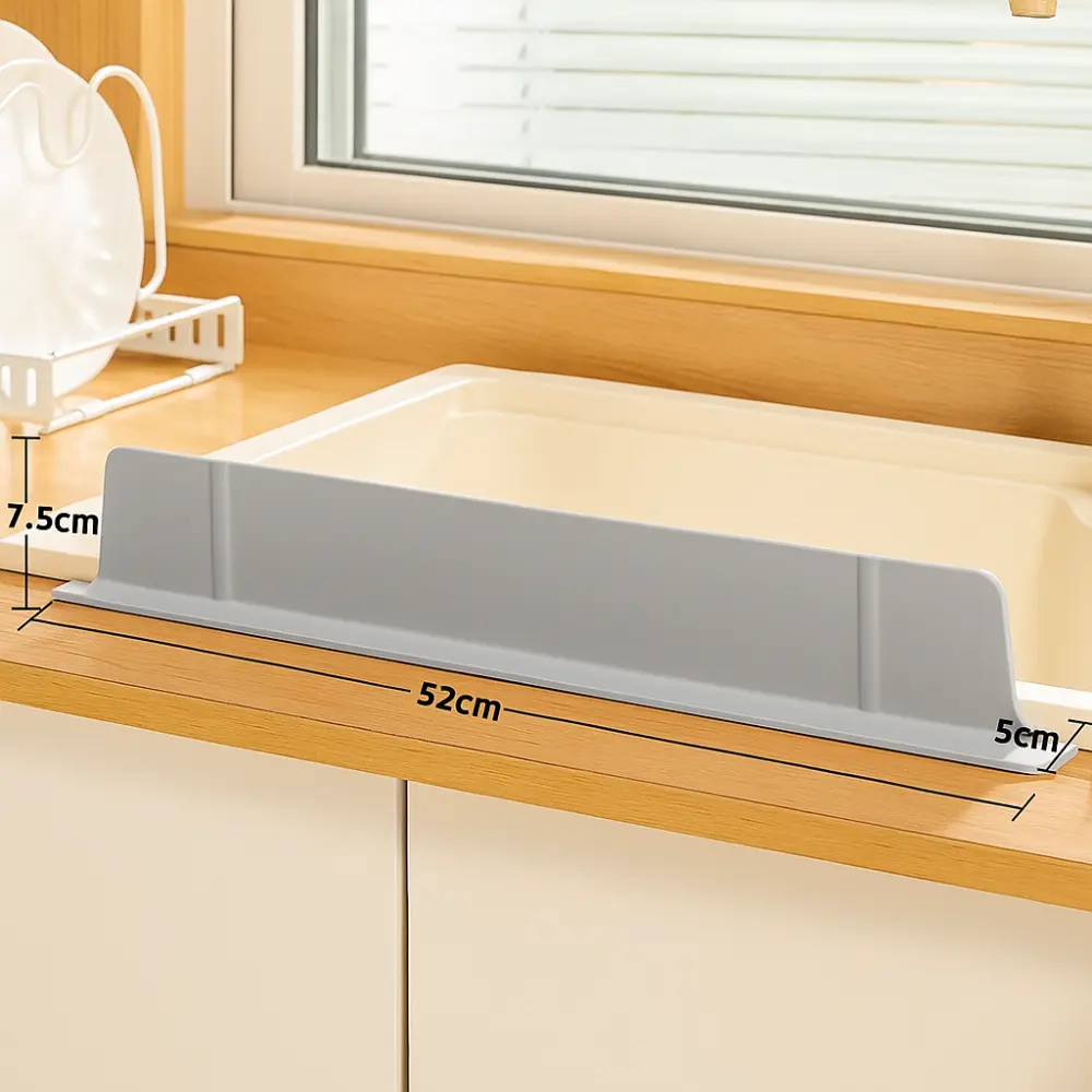 Anti-Splash Anti-Splashing Water Plate Splash Guard Waterproof Silicone Sink Splash Guard Oil-Proof Extended Sink