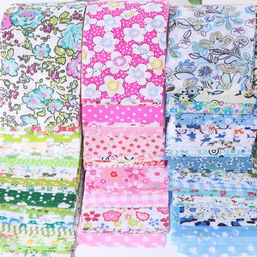 40PCS Jelly Roll Floral Cotton Fabric DIY Colorful Printed Patchwork Fabric Quilting Strips Handmade Sewing Material Fabric