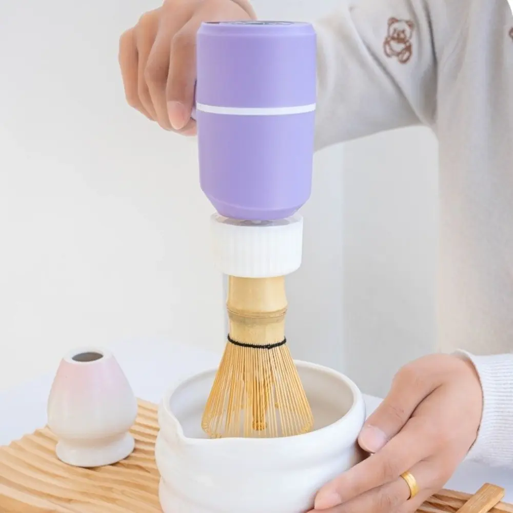 3 Gears Adjustable Electric Bamboo Whisk Type-C Charging Quickly Whisking Electric Matcha Brush Efficient Wireless