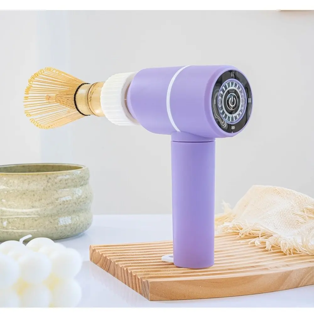3 Gears Adjustable Electric Bamboo Whisk Type-C Charging Quickly Whisking Electric Matcha Brush Efficient Wireless