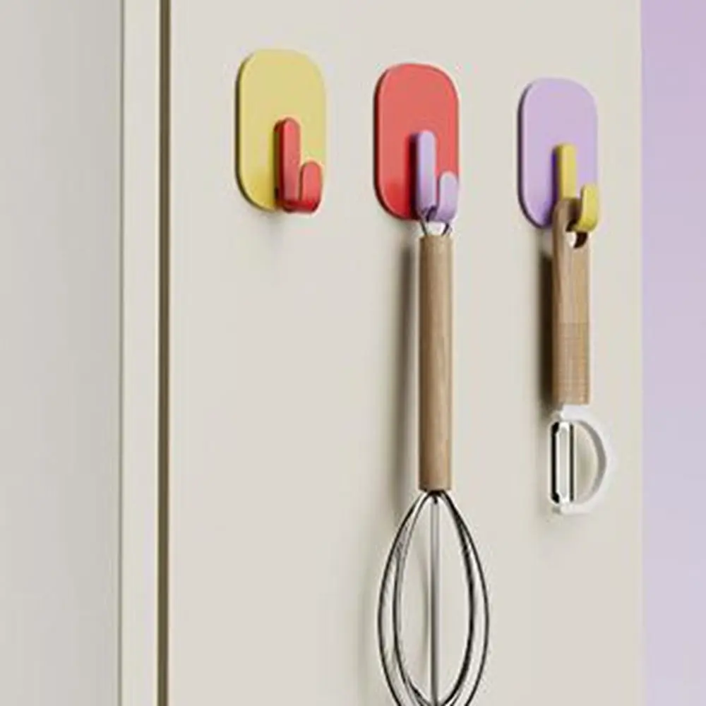 4Pcs Plastic Magnetic Hook Wall Hanging Reusable Refrigerator Magnets Hooks Decorative Key Towel Storage Holder Kitchen